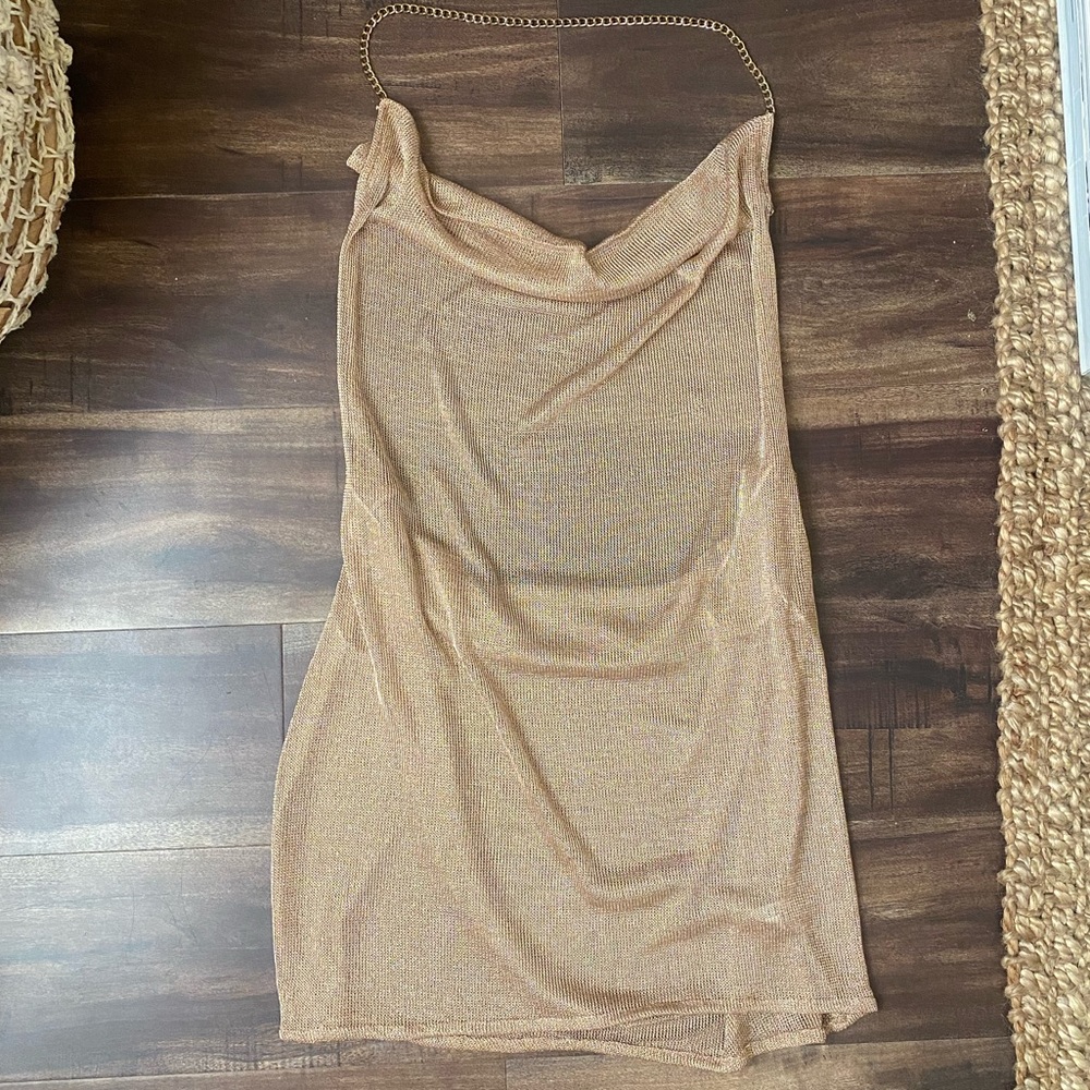 Superdown Sheer Rose Gold Dress